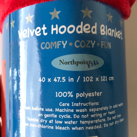 ♥️ 40"x47" Red Plushy Puppy Hoodie Blanket/Robe - Picture 4 of 9